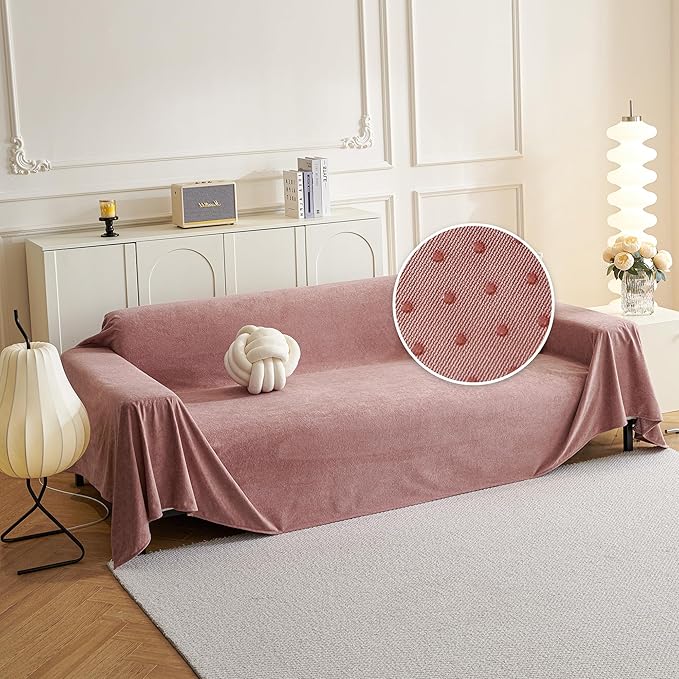 MYSKY HOME Pink Sofa Cover, Couch Covers by MYSKYHOME