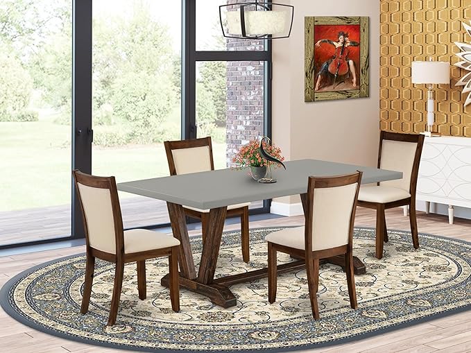 East West Furniture V797MZN32-5 5 Piece Kitchen Table Set Includes a Rectangle - Image 2