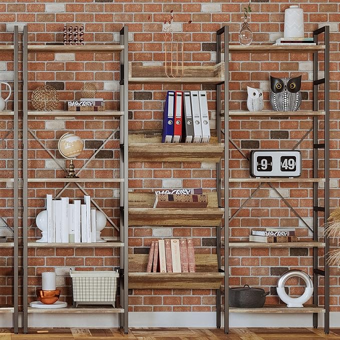 IRONCK Bookshelves and Bookcases 5 Tiers, Triple Wide Industrial Bookshelf - Image 7