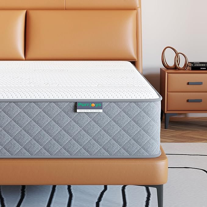 Firm Full Mattress, 10 Inch Hybrid Full Mattress in a Box by PurrJoys
