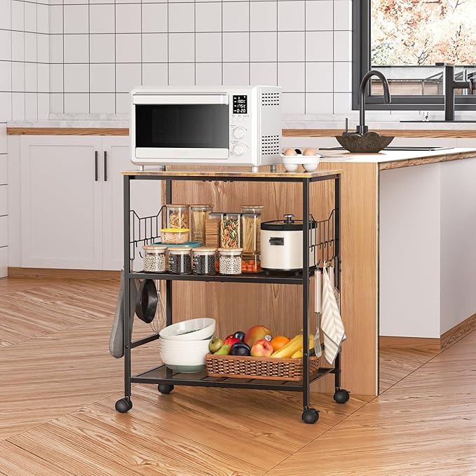 Rolling Kitchen Microwave Cart - Image 8