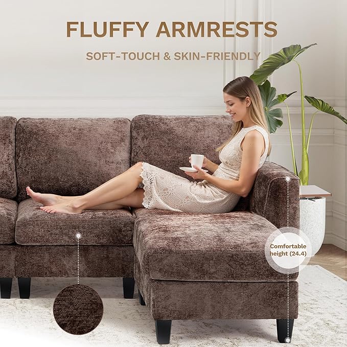 COLAMY 118" U-Shaped Sectional Couch, 4-Seat Modular Sofa - Image 5
