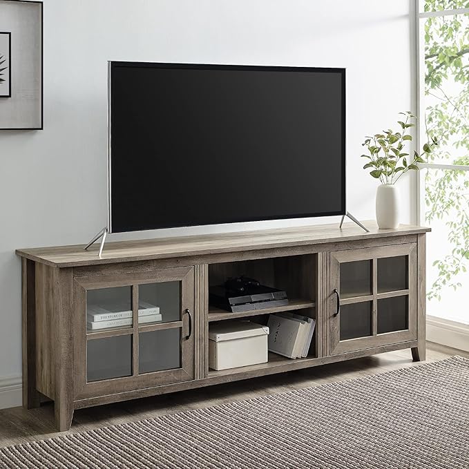 Walker Edison Portsmouth Classic 2 Glass Door TV Stand - Image 2