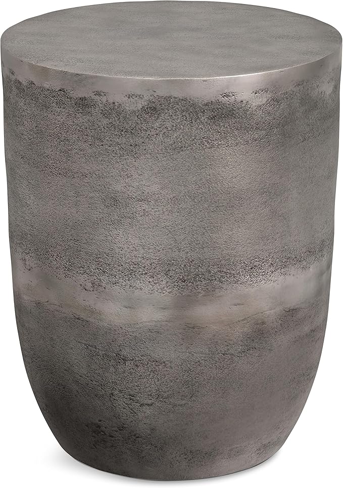SIMPLIHOME Morris 17-inch Wide Cast Aluminum Metal Side Table in Antique Silver by SimpliHome