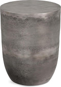 SIMPLIHOME Morris 17-inch Wide Cast Aluminum Metal Side Table in Antique Silver by SimpliHome