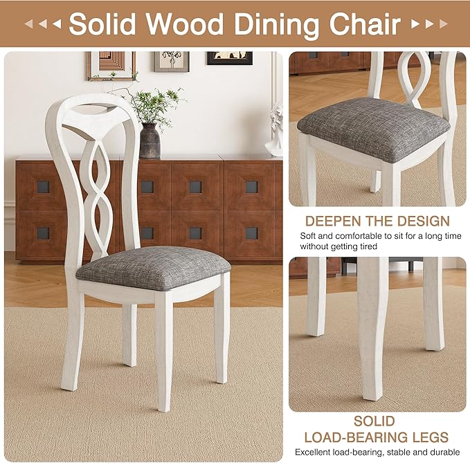 Solid Wood Dining Chair Set of 4, Kitchen Dining Room Chair - Image 4