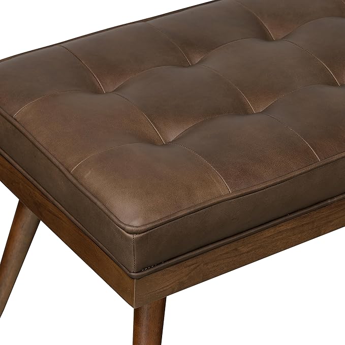 POLY & BARK Napa Luca Leather Bench in Cocoa Brown - Image 8