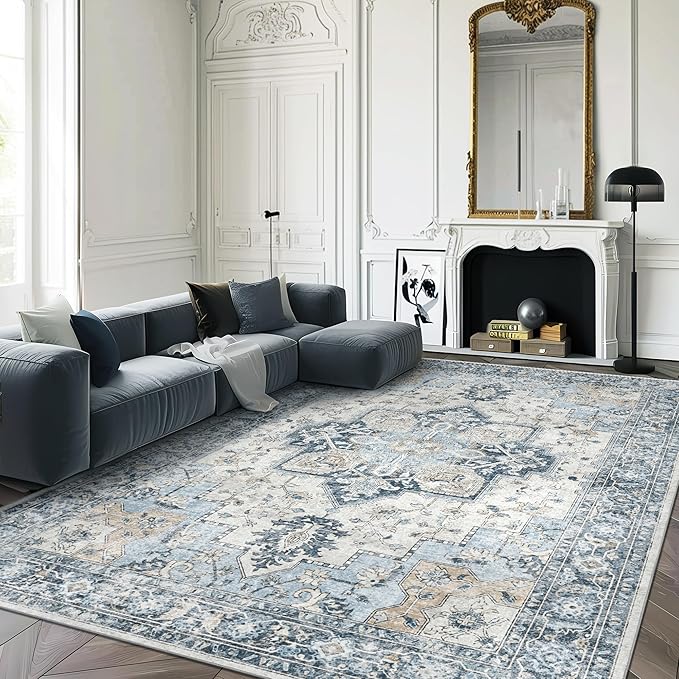GENIMO 10x14 Area Rugs for Living Room, Machine Washable Rug, Non Slip Vintage - Image 2