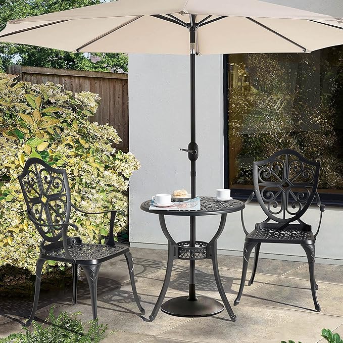 NUU GARDEN 3 Piece Outdoor Bistro Set All Weather Cast Aluminum Patio Set - Image 2