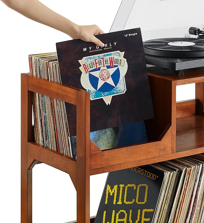 Crosley Furniture Asheville Mid-Century Modern Media Console Record Player Stand - Image 11