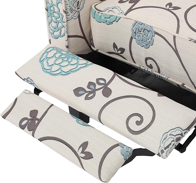 Christopher Knight Home Dufour White and Blue Floral Fabric Recliner 26.75D x - Image 12