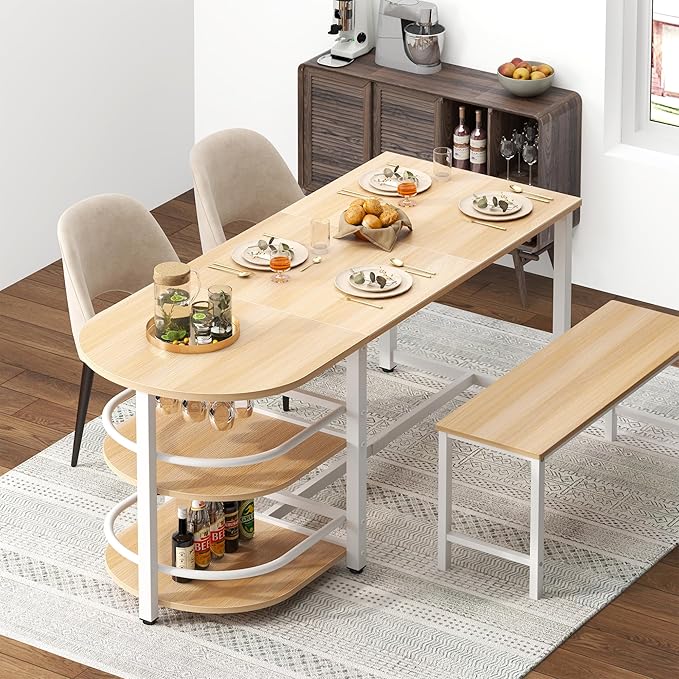soges Dining Table for 4-6 Person, 71 inch Long Kitchen Dining Table for Living by soges