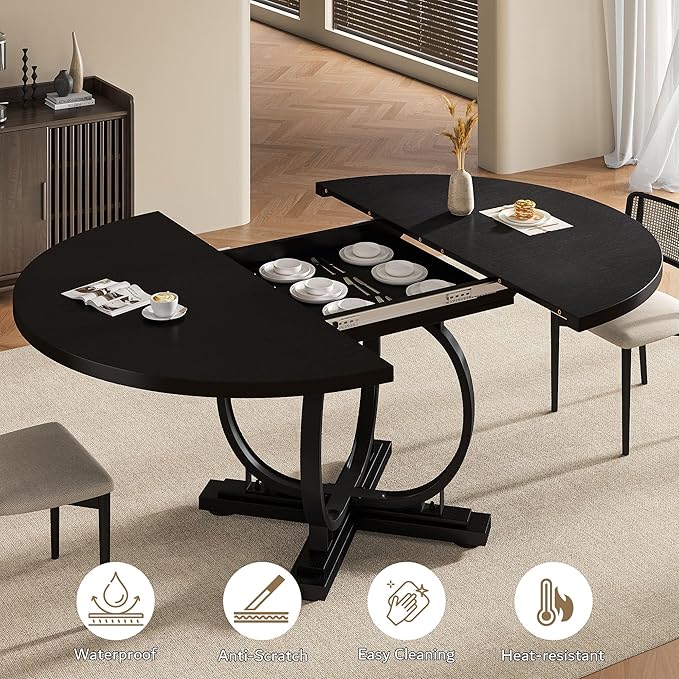 59" Round Extendable Dining Table - Image 7