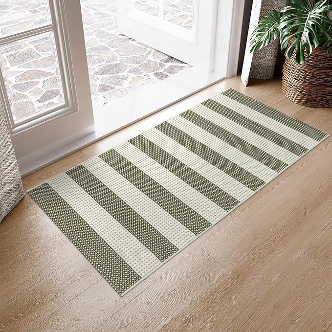 OJIA Striped Rug 24"x51" Washable Fall Front Door Mat Halloween Doormat Woven - Image 7