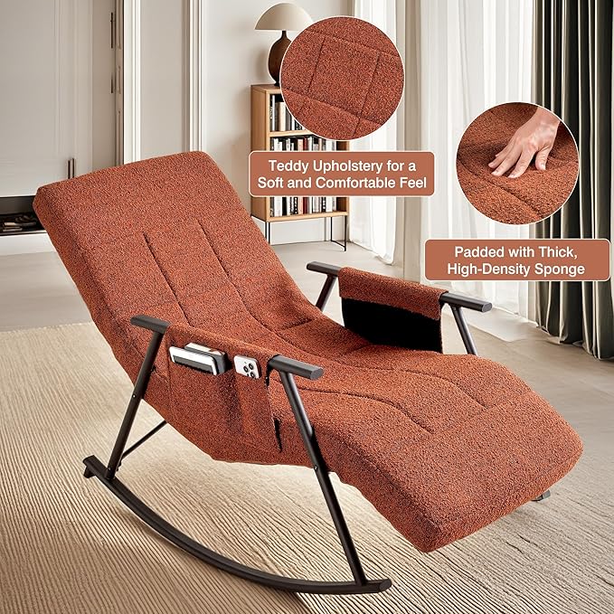 VECELO High Back Nursery Rocking Chair - Image 7
