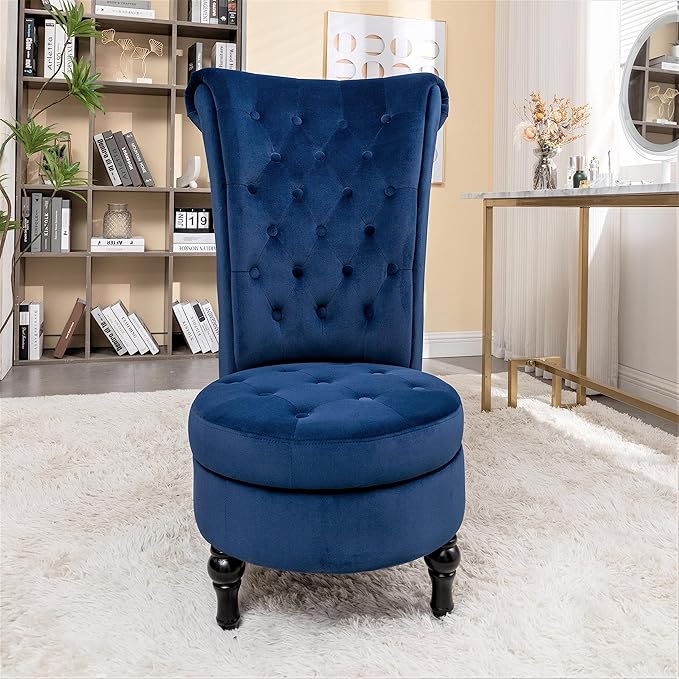Container Furniture Direct Royal High-Back Velvet Accent Chair by ContainerDirect