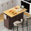 Shintenchi Kitchen Island with Folding Drop Leaf, Rolling Island Table with by Shintenchi