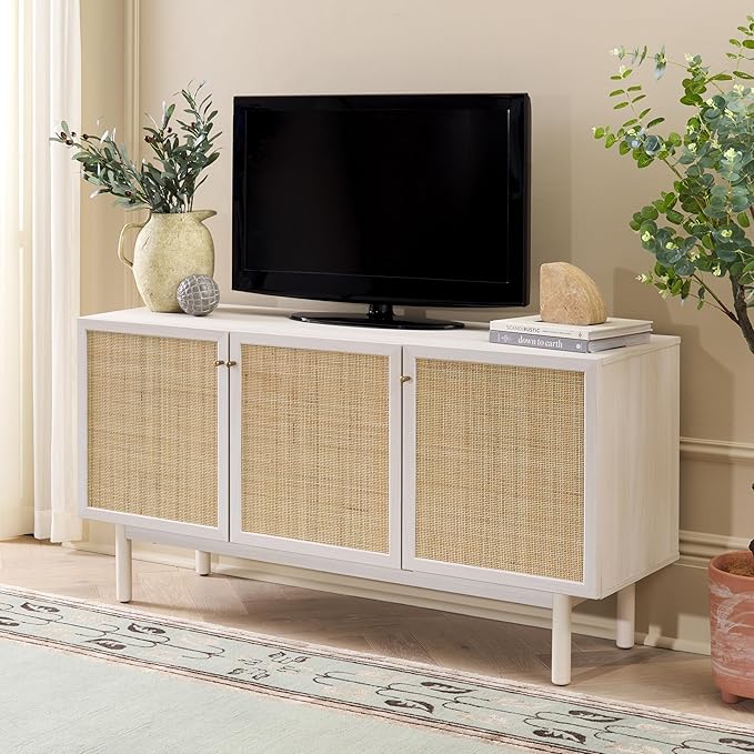 SAFAVIEH Aino TV Stand for up to 60" Flatscreen – Bleached White by SAFAVIEH