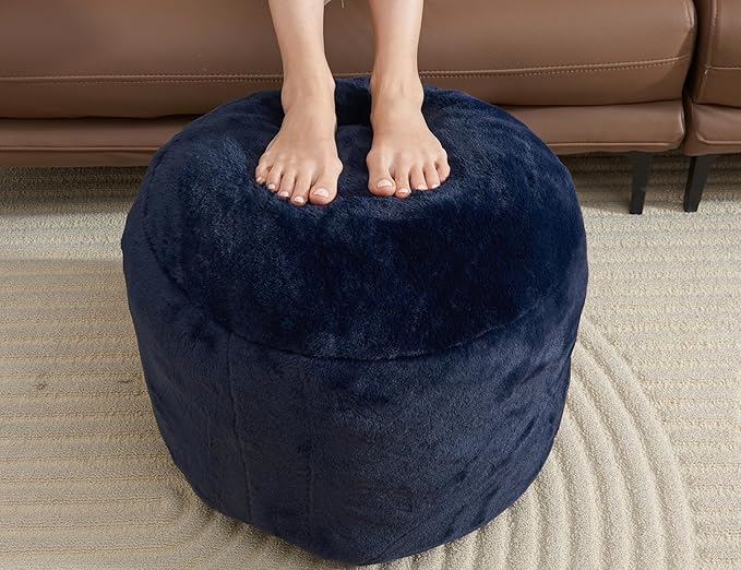 Boho Ottoman Living Room Furniture 20"x15" Round Ottomans Pouf Couch Foot Rest - Image 9