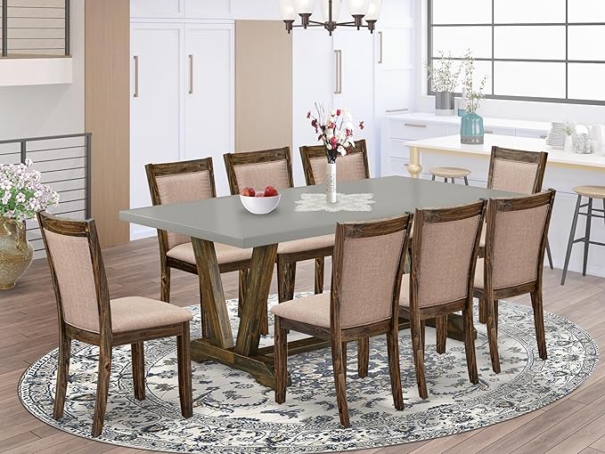 East West Furniture V797MZ716-9 9 Piece Dining Room Table Set Includes a - Image 2