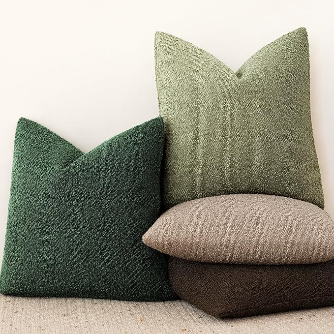 Foindtower Pack of 2 Textured Boucle Throw Pillow Covers Accent Solid - Image 6