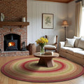 Cider Barn Cranberry Red Round Braided Rug, Dining Room, Everywhere by Homespice