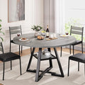Round Dining Table for 4, Kitchen Dining Room Circle Dinner Pedestal Table by JOCOEVOL