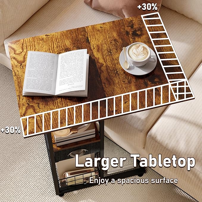 Rolling C-Shaped Side Table - Image 4