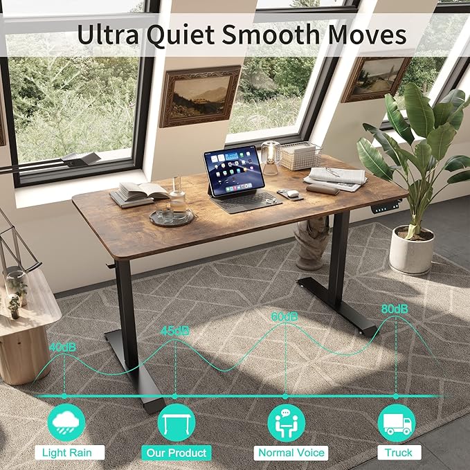 Monomi Electric Height Adjustable Standing Desk, 48x24 Inches, Ergonomic Home - Image 2