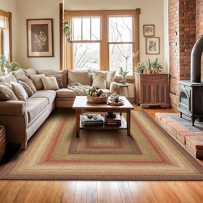 Homespice Gingerbread Jute Brown 6x9' Braided Rug by Homespice