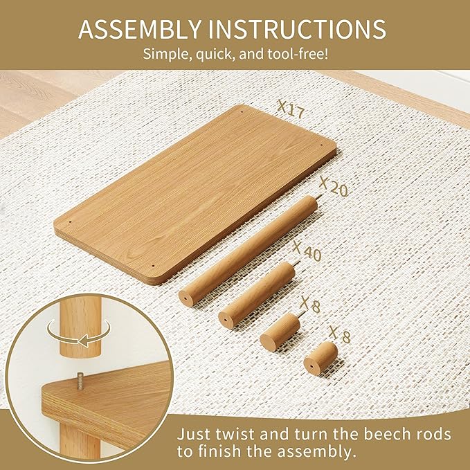 IOTXY Wooden Triple Wide Bookshelf - Image 8