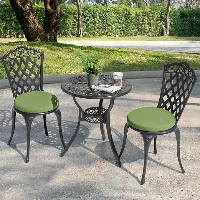 NUU GARDEN 3-Piece Patio Bistro Set Outdoor Cast Aluminum Bistro Table and - Image 3
