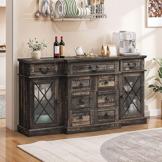 YITAHOME Television Stand for 65/55 Inch TV, Farmhouse TV Stand - Image 5