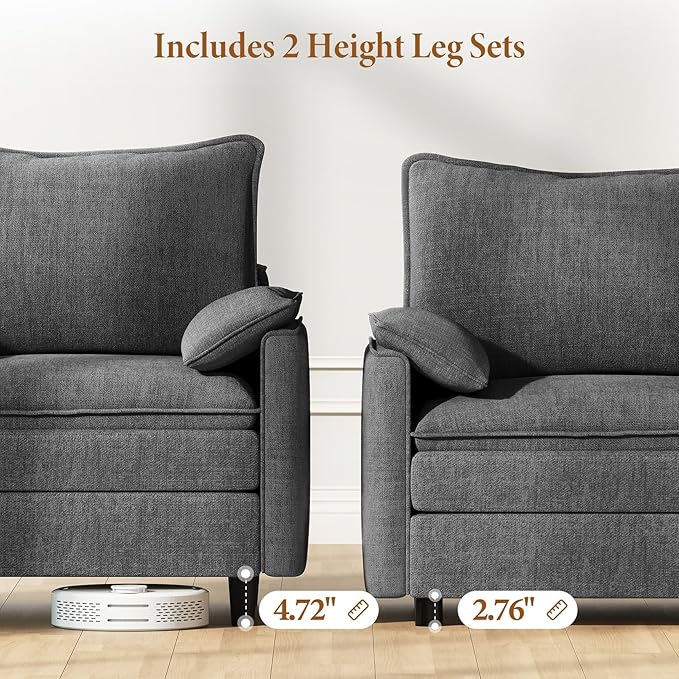 Vesgantti 108" Modular Sectional Sofa, Comfy Cloud Couch - Image 3