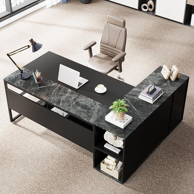 Tribesigns 71 inch Executive Desk, L Shaped Desk - Image 3