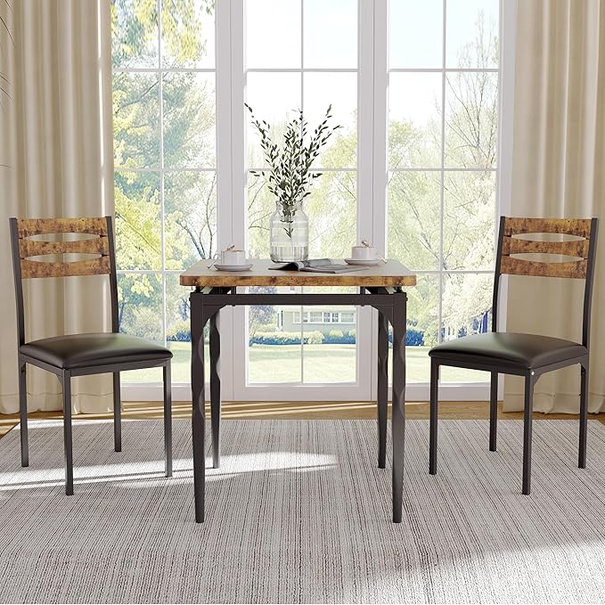 GarveeHome Dining Table Set for 2, Dining Table and Chairs Set of 2, 3 Piece - Image 5