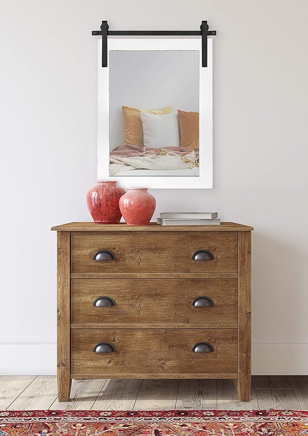 Kate and Laurel Cates Farmhouse Wood Framed Wall Mirror, 18 x 26, Barn - Image 2