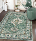 Lahome Oriental Machine Washable Rug, 3x5 Soft Green Rugs by Lahome