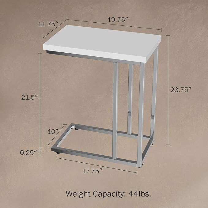 Lavish Home C-Shaped Sofa Side Table - Image 2
