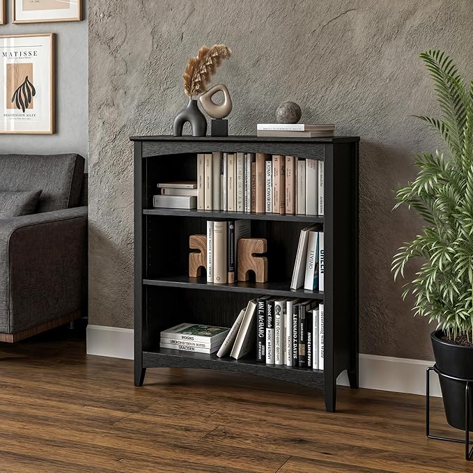 Camaflexi Shaker Style 3 Shelf Bookcase/Solid Wood / 36" High/Adjustable - Image 3