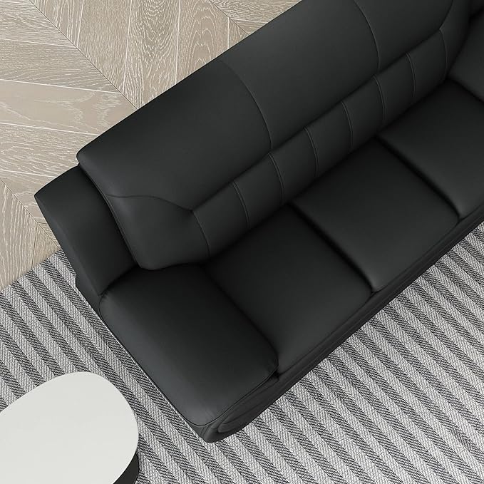 Container Furniture Direct Michael Modern Faux Leather Upholstered Stainless - Image 15