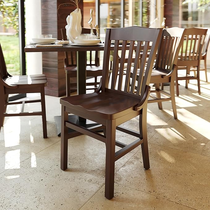Flash Furniture Hercules Series School House Back Mahogany Wood Dining Chair - Image 2
