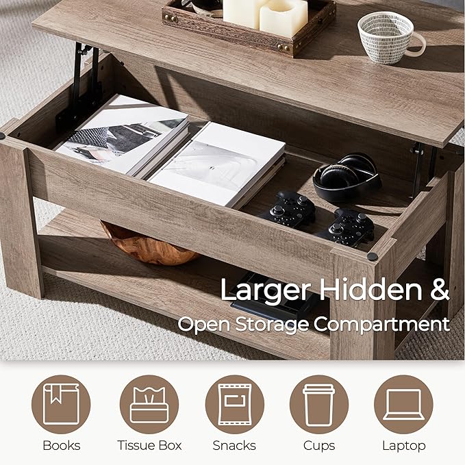 Yaheetech Lift Top Coffee Table - Image 6
