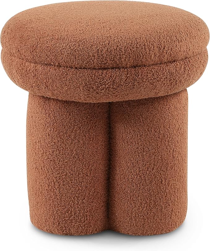 Furniture of America Rami Modern 18-inch Mushroom-Shape Upholstered Ottoman - Image 3