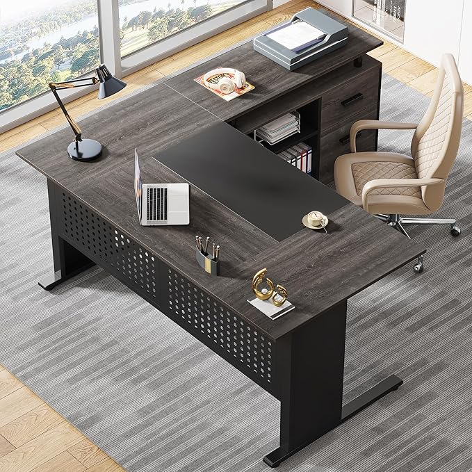 Tribesigns 63 Inch Executive Desk - Image 6
