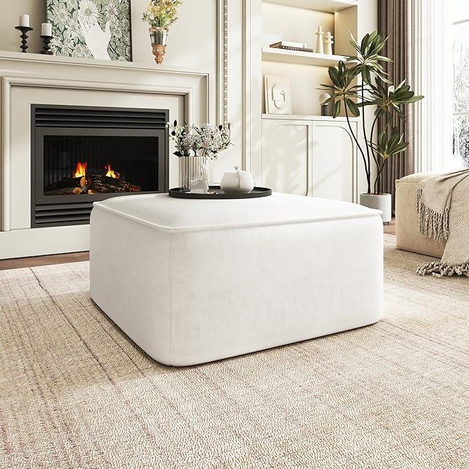 Christopher Knight Home Isa Velvet Ottoman Footstool, Square Pouf Poufee by ChristopherKnightHome