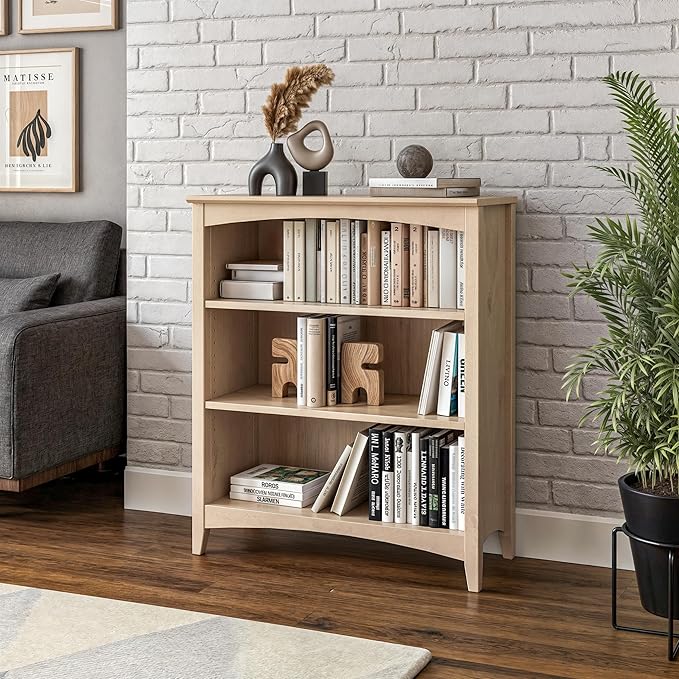 Camaflexi Shaker Style 3 Shelf Bookcase/Solid Wood / 36" High/Adjustable - Image 2