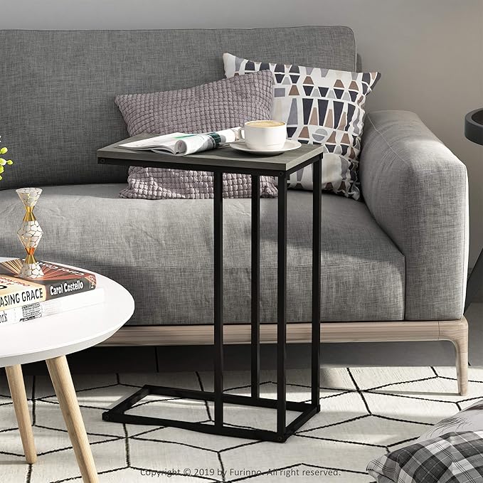 Furinno Camnus Modern Living C Shaped Sofa Side Table, 9.8 in x 17.9 in x 25 in - Image 2