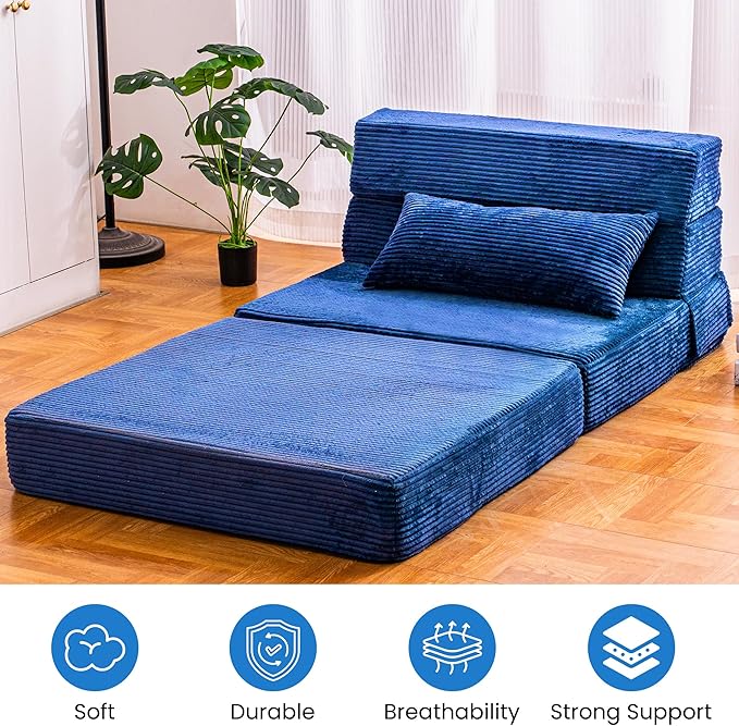 Folding Sofa Bed, Convertible Sleeper Chair - Image 7