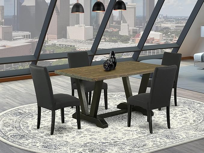 East West Furniture V676DR124-5 5 Piece Dinette Set - Image 2